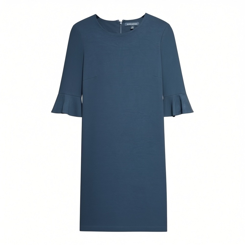Banana Republic Black Bell Sleeve Shift Dress Size 4 Career Quiet Luxury